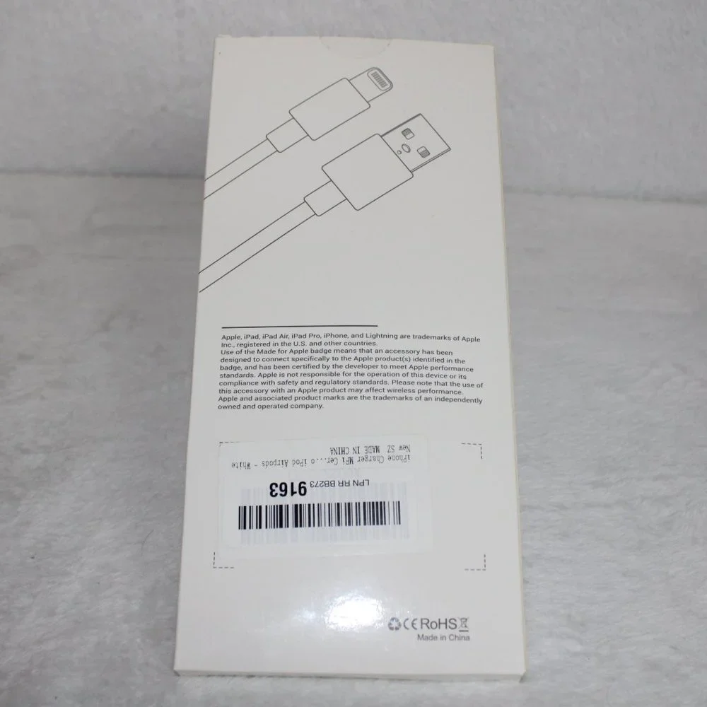 MFi Certified Lightning to USB Cable for iPhone (1m Long) Fast Charge and Sync